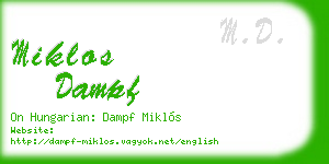 miklos dampf business card